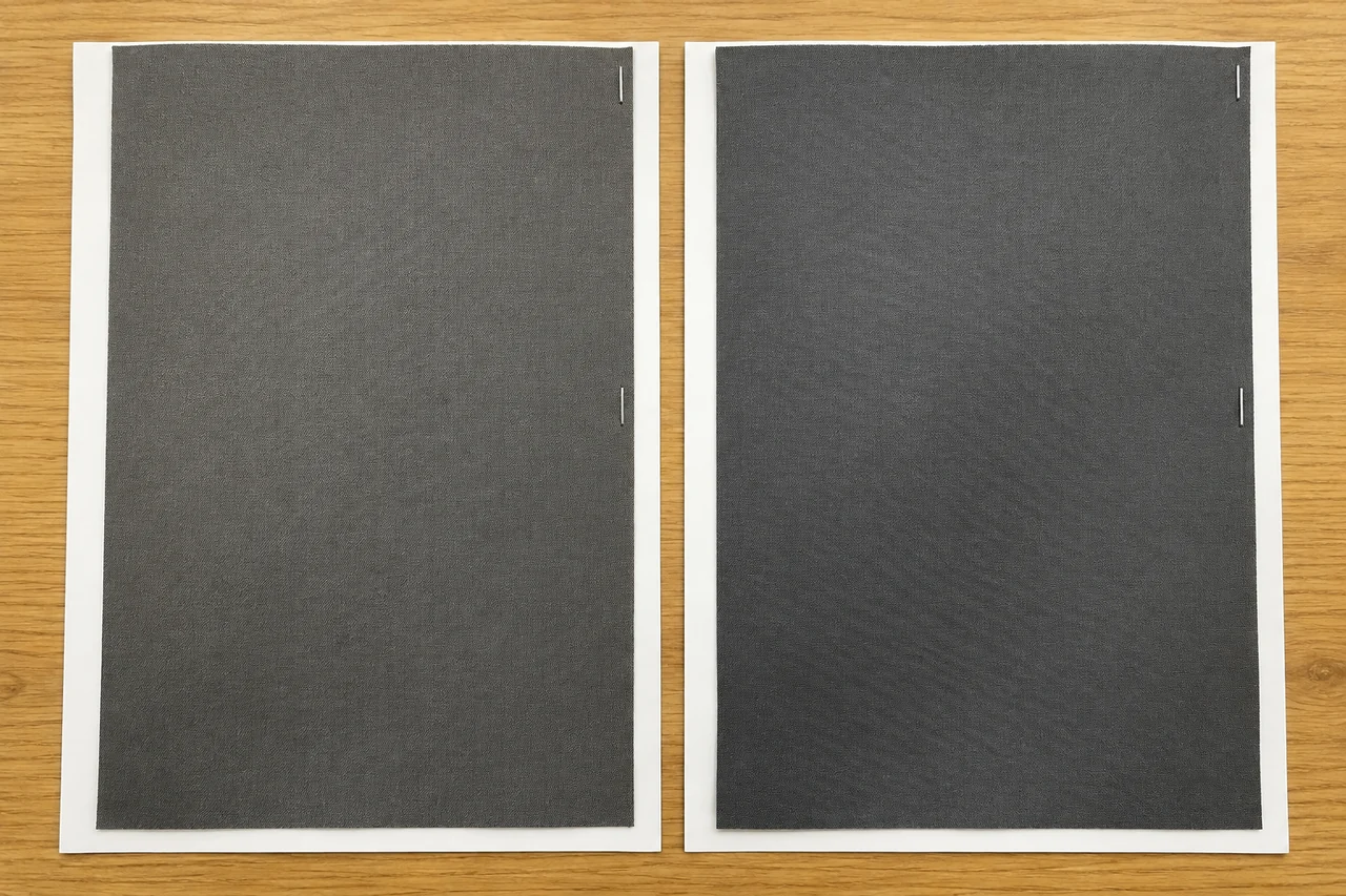 Two grey material colour options